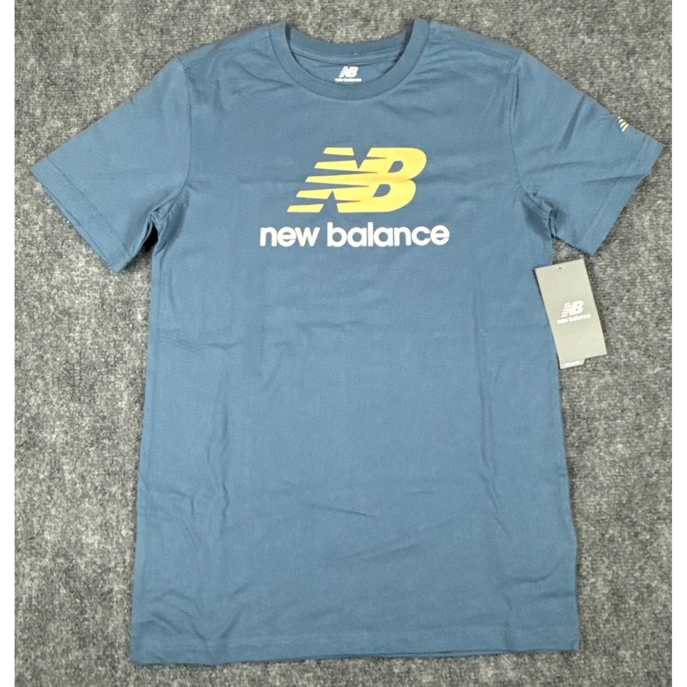 New Balance Boys Large 14-16 Shoreline Blue‎ Logo Graphic T-Shirt NWT